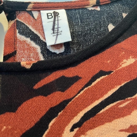 Bp Nordstrom Print Long Sleeve Dress in Brown Burnout Tiger Stripe Size S - Picture 6 of 6